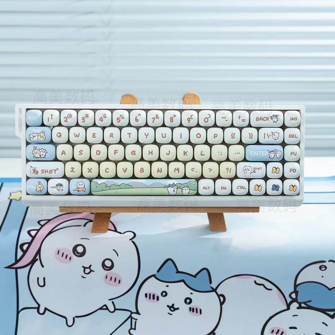 M68 Wireless Bluetooth Mechanical Keyboard with Mahjong Sound, Cute for Girls, Silent for Office, Compatible with Computer and Mobile Phone