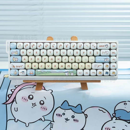 M68 Wireless Bluetooth Mechanical Keyboard with Mahjong Sound, Cute for Girls, Silent for Office, Compatible with Computer and Mobile Phone