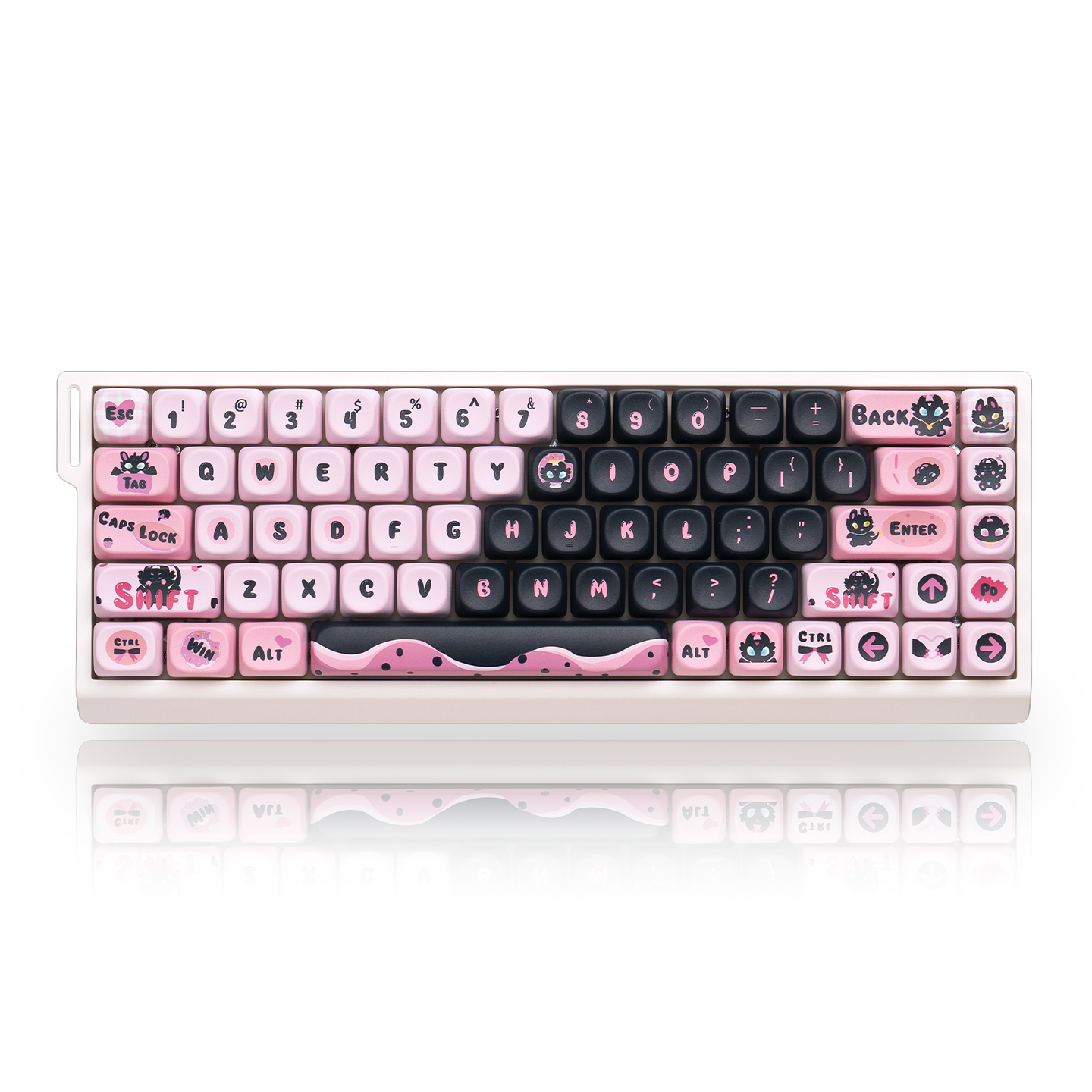 M68 Wireless Bluetooth Mechanical Keyboard with Mahjong Sound, Cute for Girls, Silent for Office, Compatible with Computer and Mobile Phone