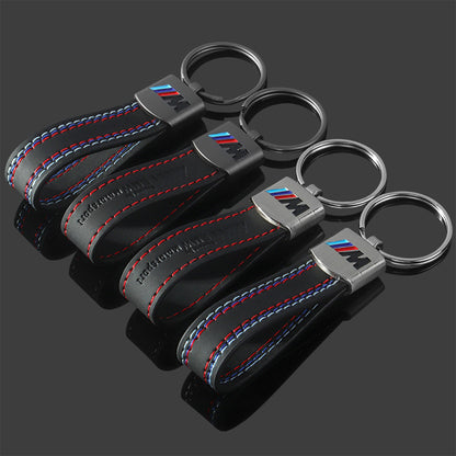 M Three-Color Sports Logo Metal Keychain Car Accessory