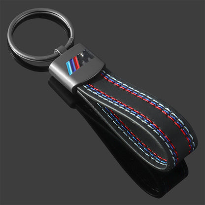 M Three-Color Sports Logo Metal Keychain Car Accessory