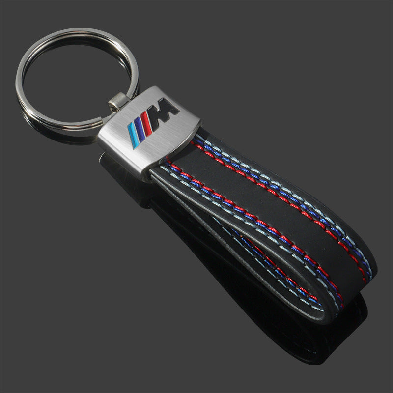 M Three-Color Sports Logo Metal Keychain Car Accessory