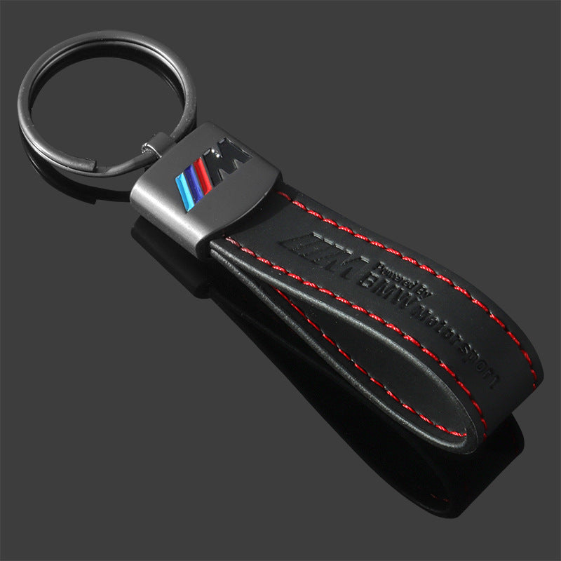 M Three-Color Sports Logo Metal Keychain Car Accessory