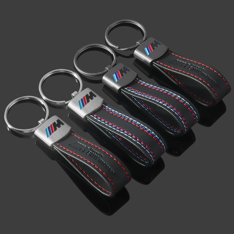 M Three-Color Sports Logo Metal Keychain Car Accessory
