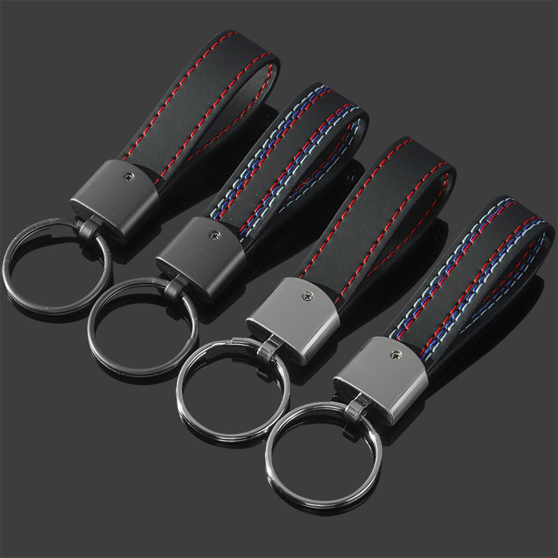 M Three-Color Sports Logo Metal Keychain Car Accessory