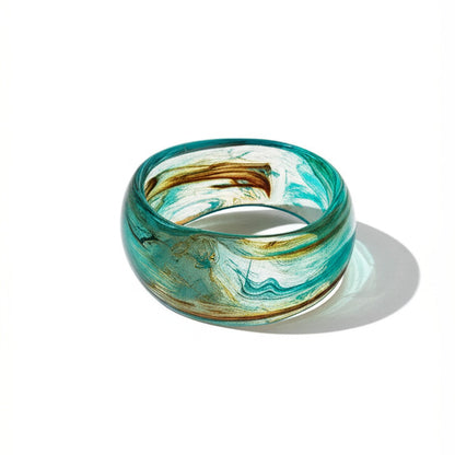 Macaron Smudged Acrylic Round Bracelet