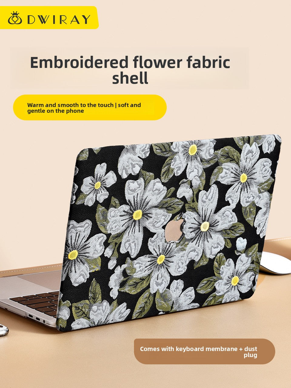 MacBook Protective Case with Embroidery Design
