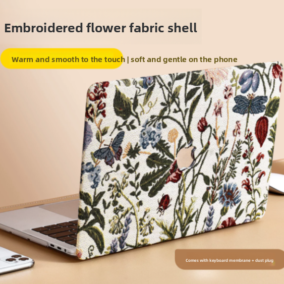 MacBook Protective Case with Embroidery Design
