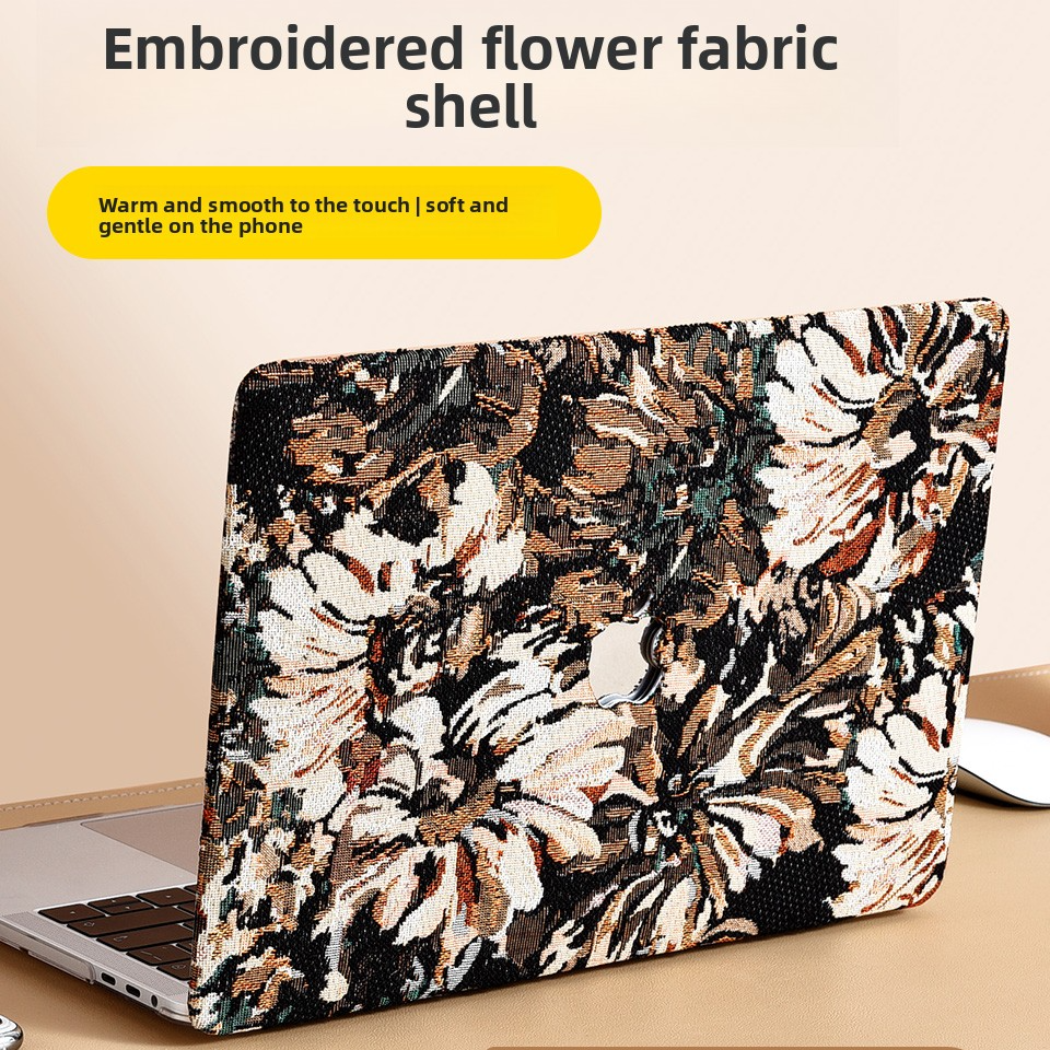MacBook Protective Case with Embroidery Design