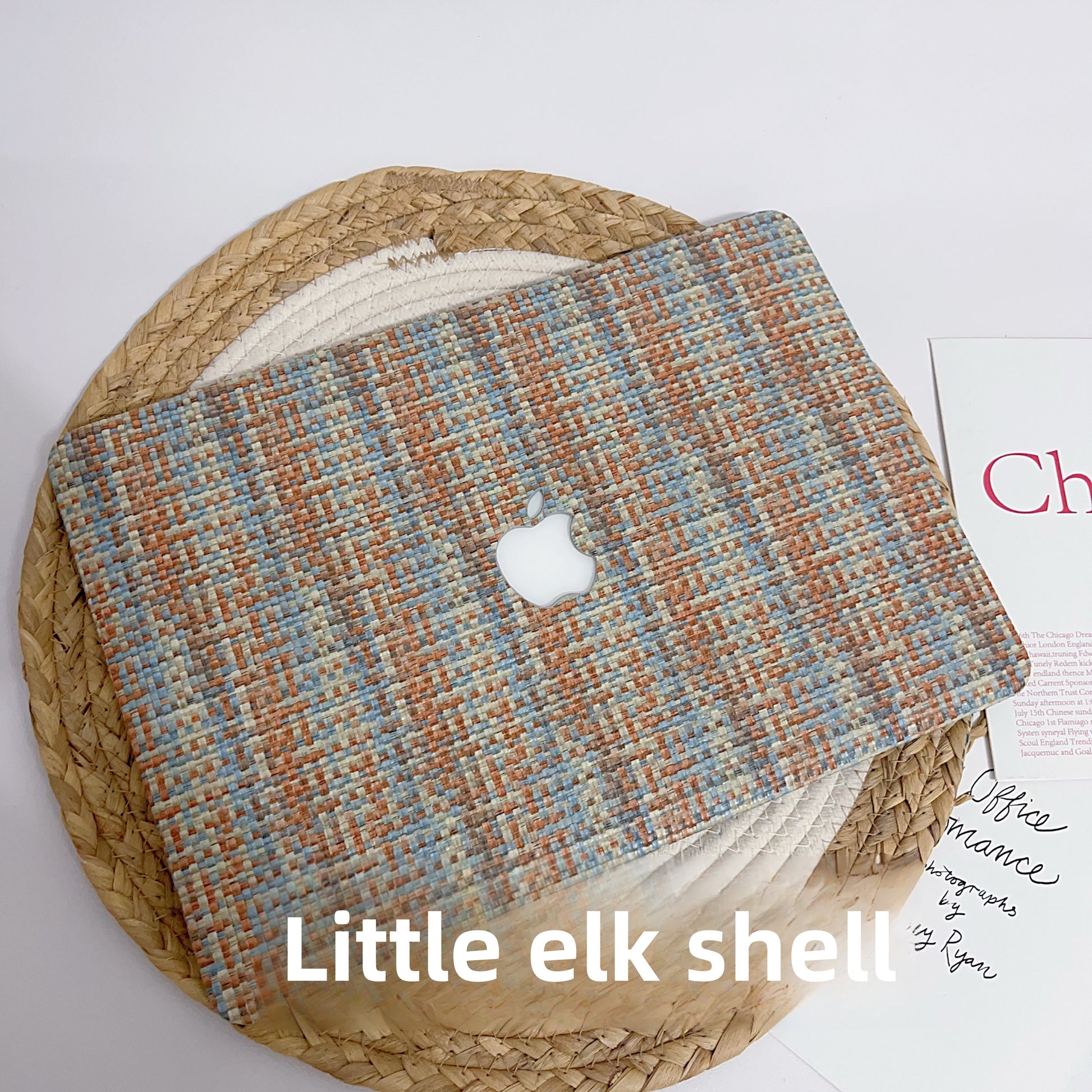 MacBook Protective Case with Straw Texture Design