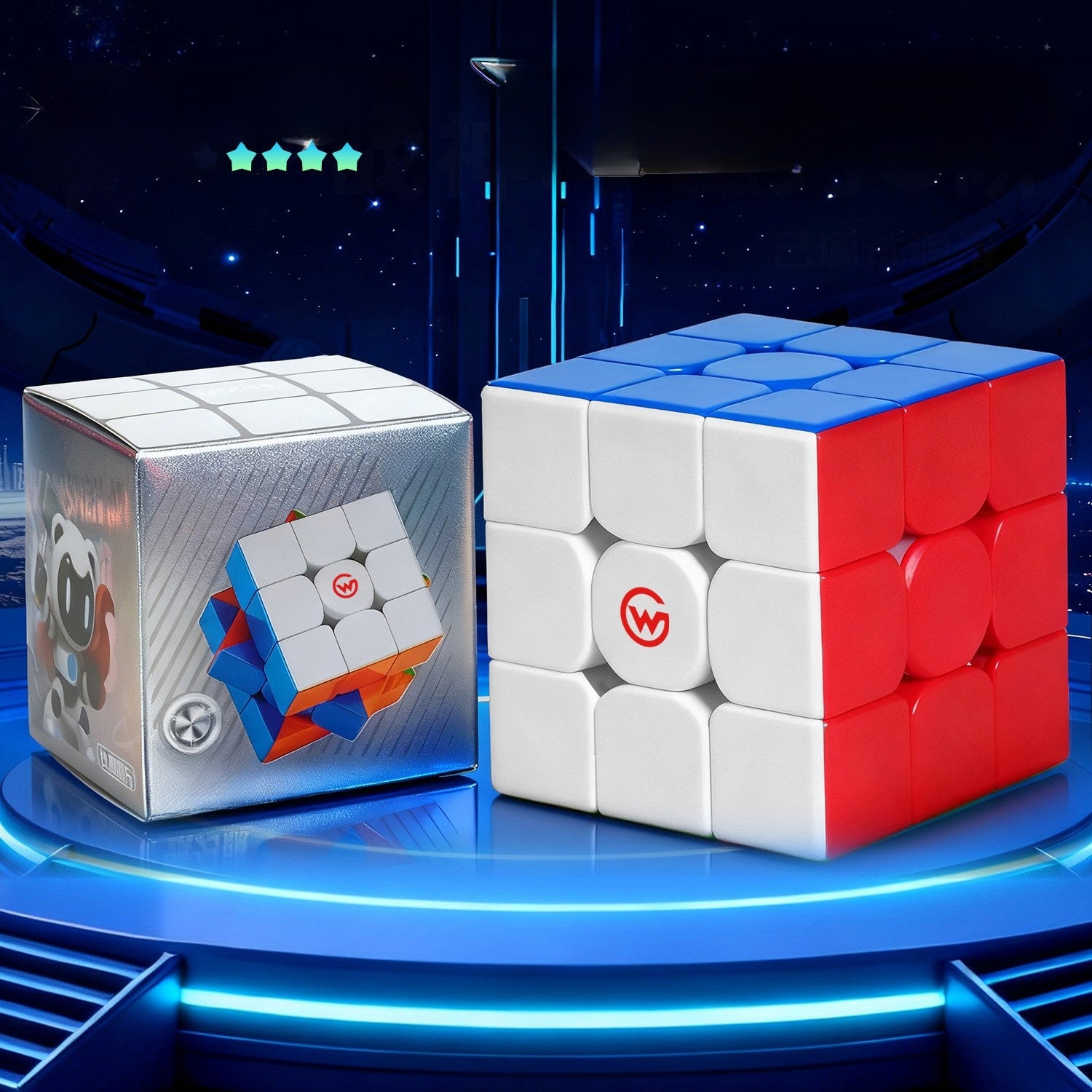 Magic Cube Warrior 3X3 2X2 4X4 5X5 Pyramid Twist Warrior Magnetic Timer Puzzle Toy