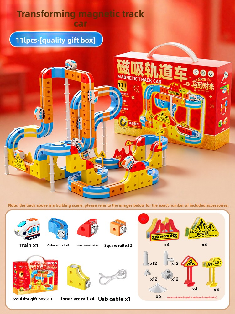 Magic Transformable Magnetic Track Cube Building Set