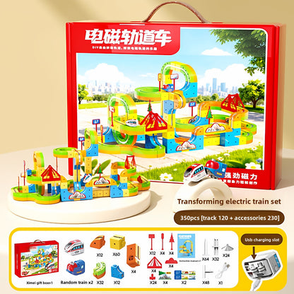 Magic Transformable Magnetic Track Cube Building Set