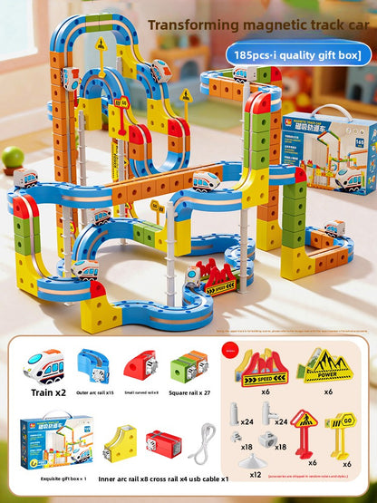 Magic Transformable Magnetic Track Cube Building Set