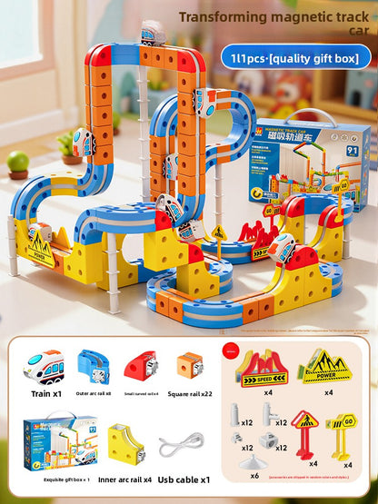 Magic Transformable Magnetic Track Cube Building Set