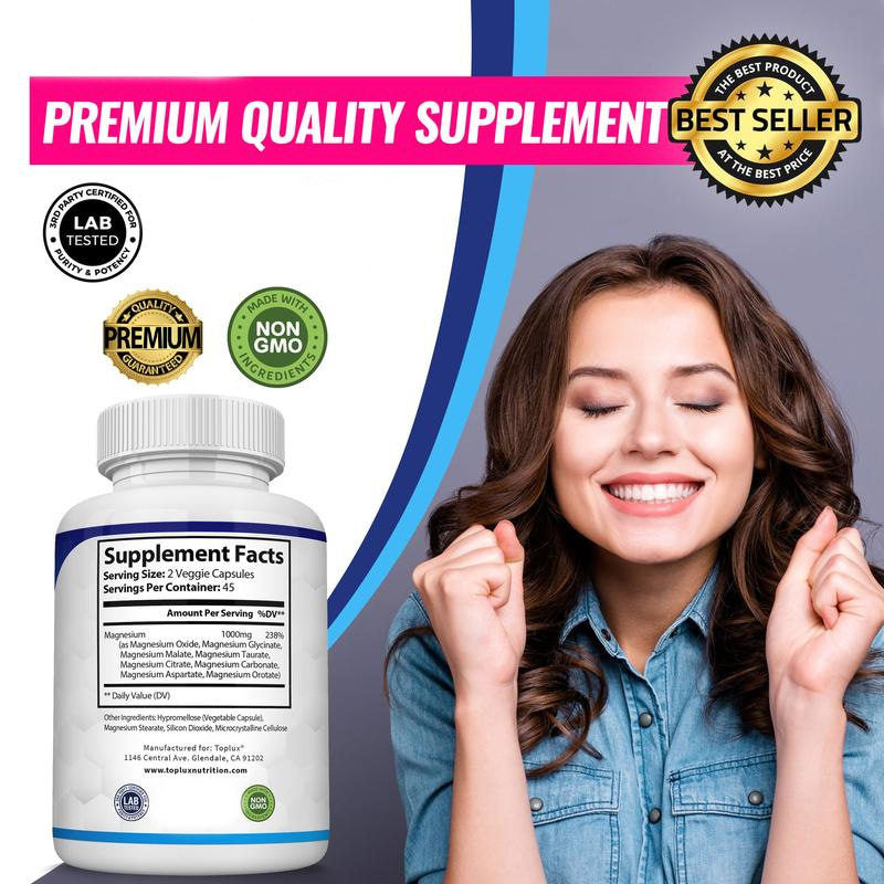 Magnesium Complex Capsules Dietary Supplement