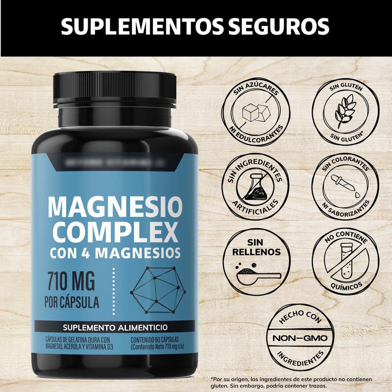 Magnesium Complex Capsules Dietary Supplement
