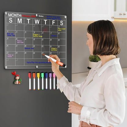 Magnetic Acrylic Message Board with Dry-Erase Surface