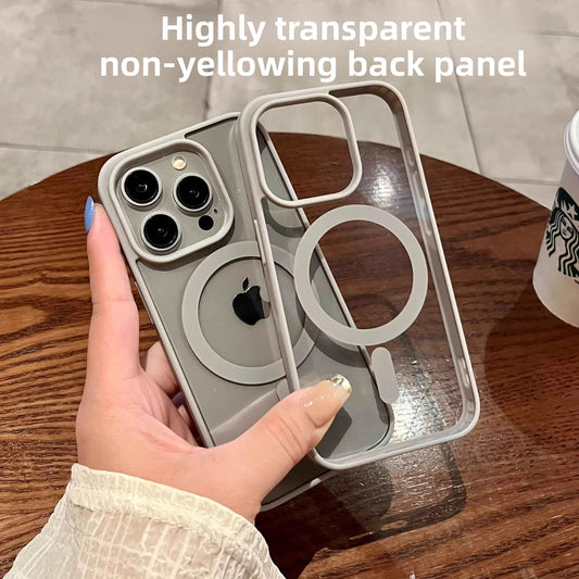 Magnetic attraction iPhone transparent phone case