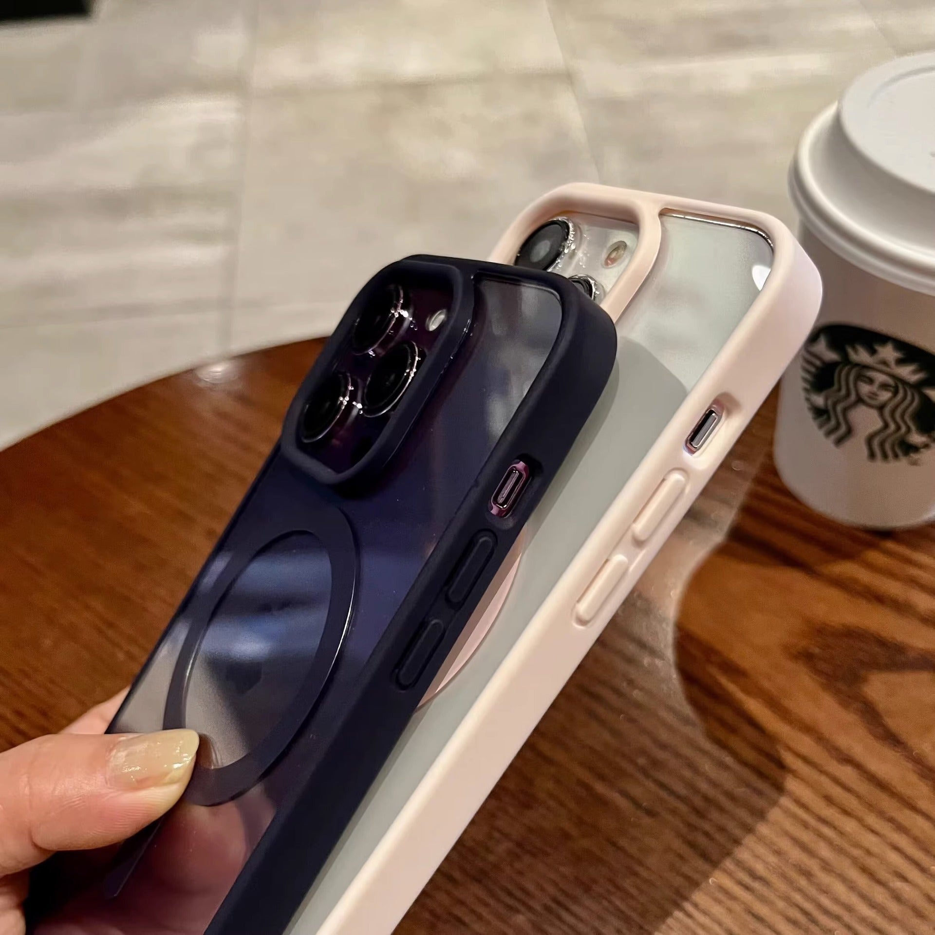 Magnetic attraction iPhone transparent phone case