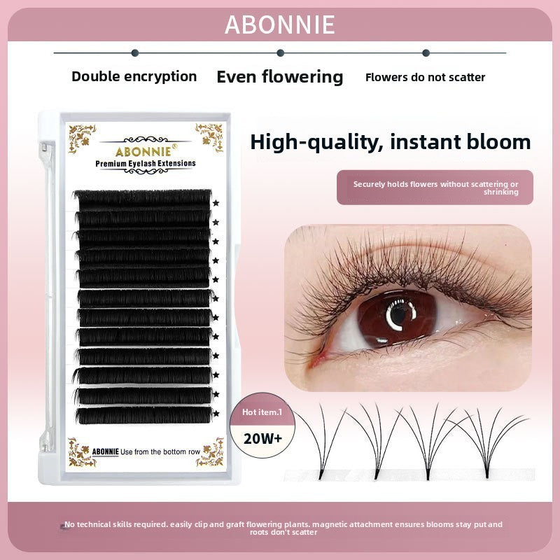 Magnetic Automatic Flowering False Eyelashes Matte Black