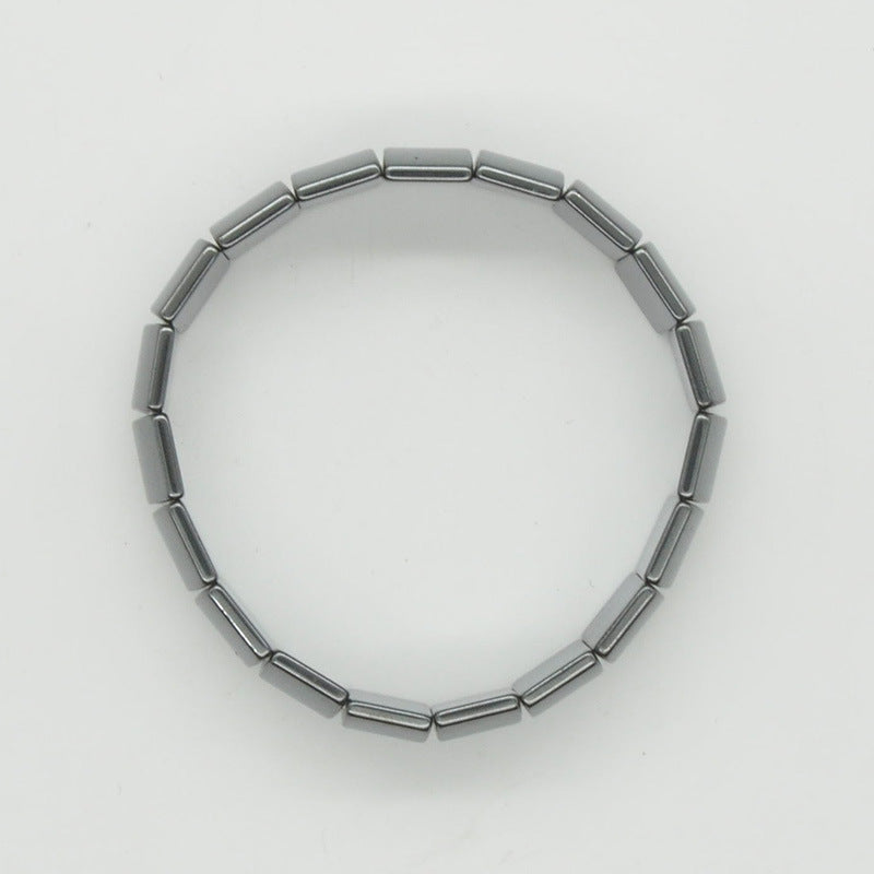 Magnetic Black Obsidian Square Bead Bracelet