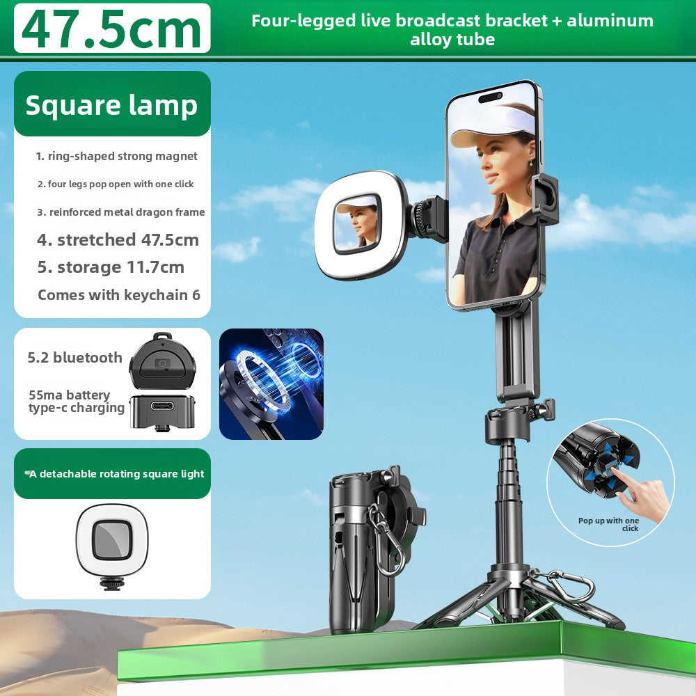 Magnetic Bluetooth Selfie Stick with Fill Light