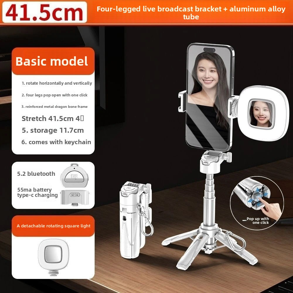 Magnetic Bluetooth Selfie Stick with Fill Light