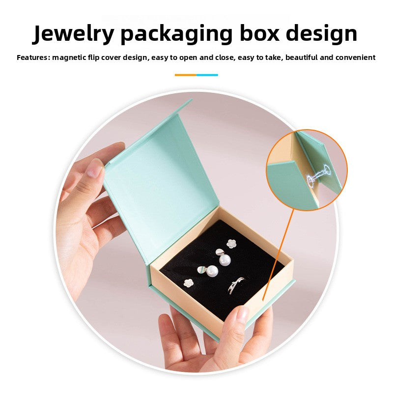 Magnetic Book-Shaped Jewelry Box with Printable Logo