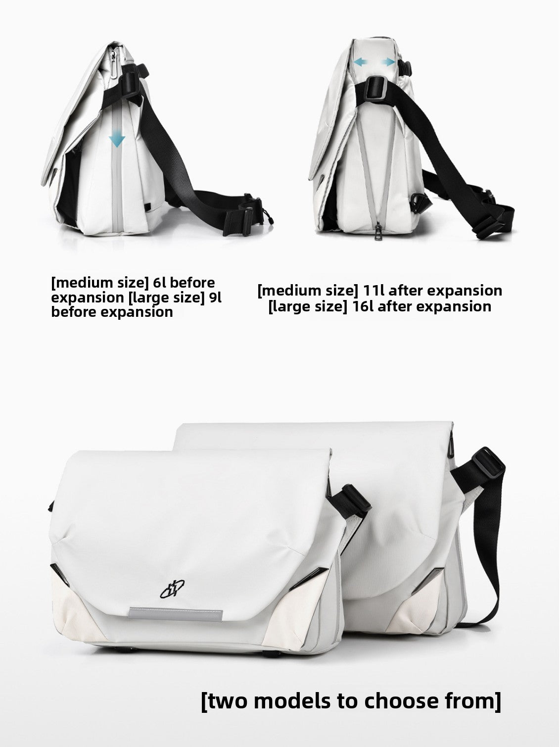 Magnetic Buckle Crossbody Bag with Laptop Compartment