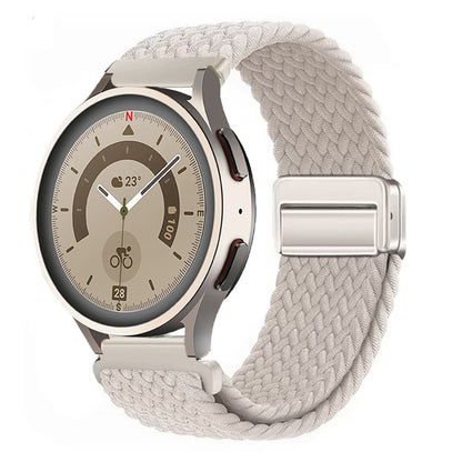 Magnetic buckle woven watch strap