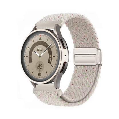 Magnetic buckle woven watch strap