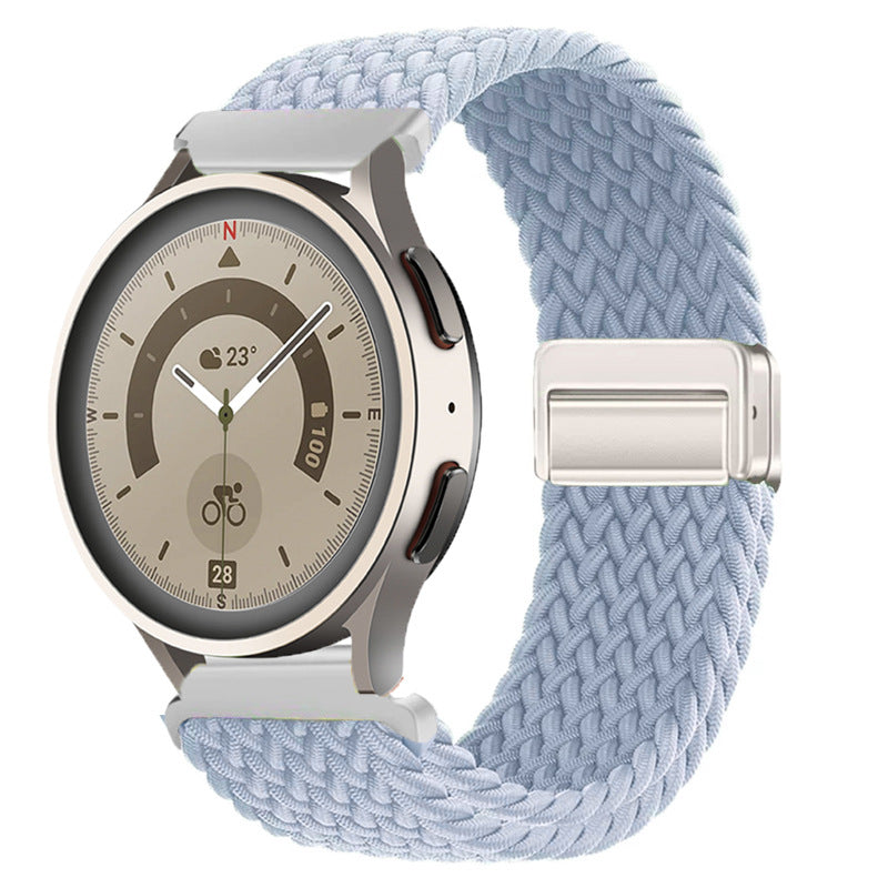 Magnetic buckle woven watch strap