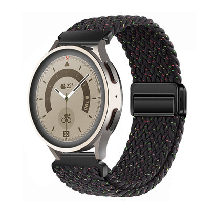 Magnetic buckle woven watch strap