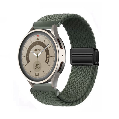 Magnetic buckle woven watch strap