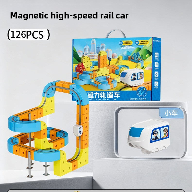 Magnetic Building Blocks Electric Train Toy