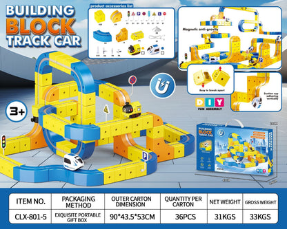 Magnetic Building Blocks Rail Train Set
