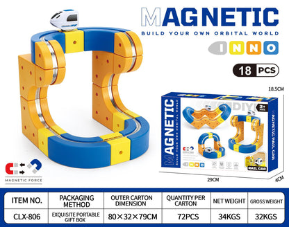 Magnetic Building Blocks Rail Train Set