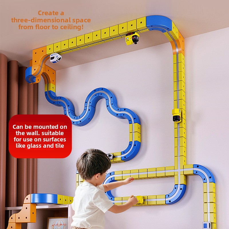 Magnetic Building Blocks Rail Train Set