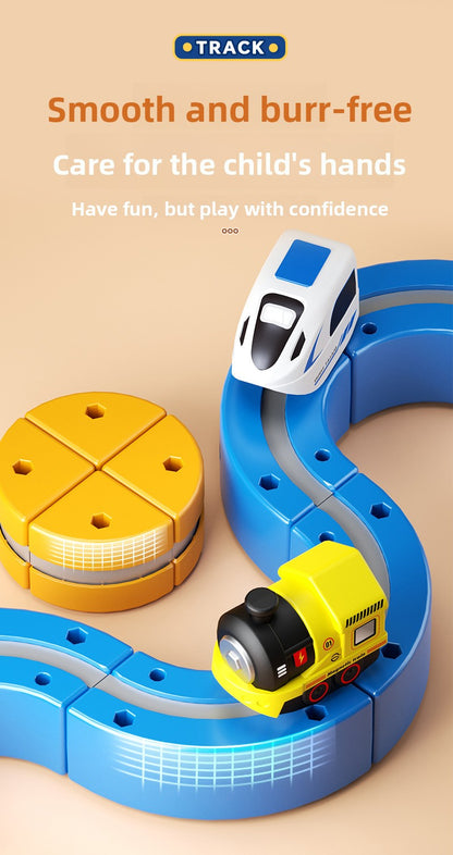 Magnetic Building Blocks Rail Train Set