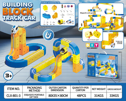 Magnetic Building Blocks Rail Train Set