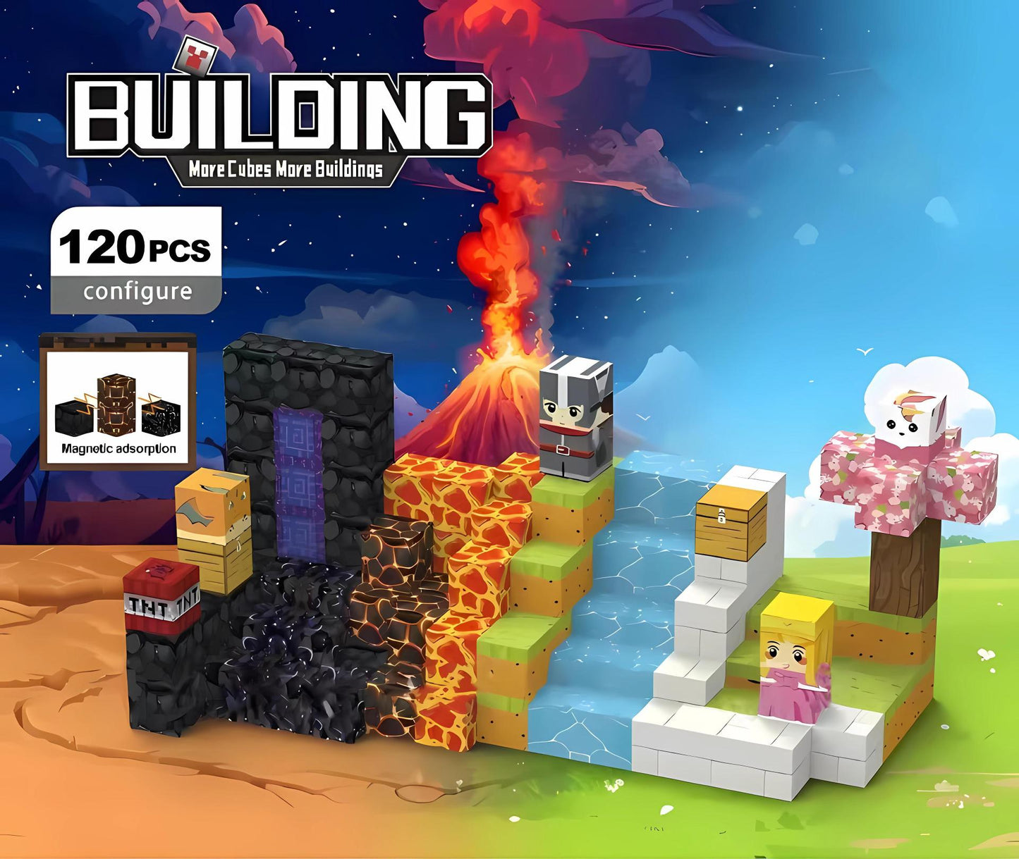 Magnetic Building Blocks Themed Sets for Kids