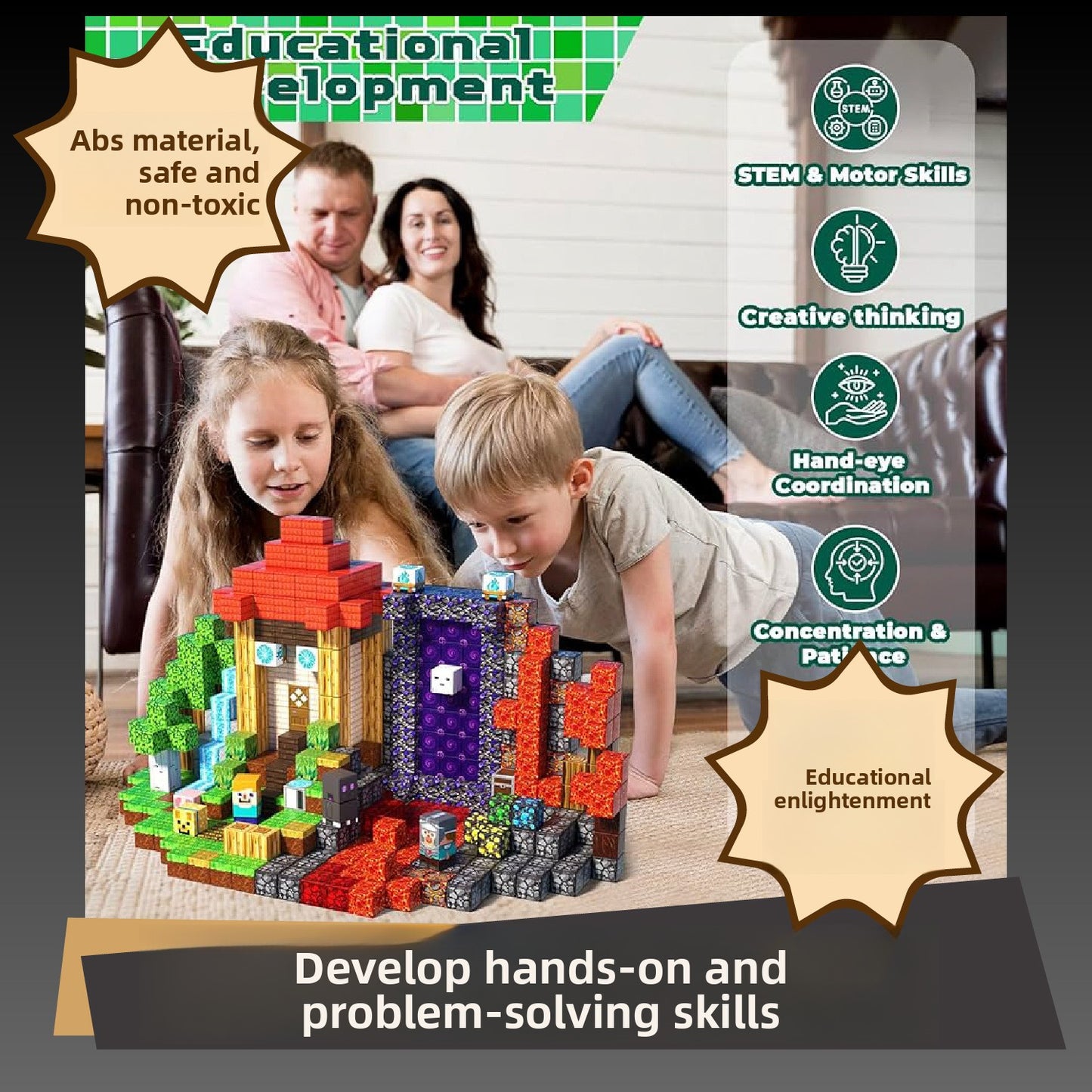 Magnetic Building Blocks Themed Sets for Kids