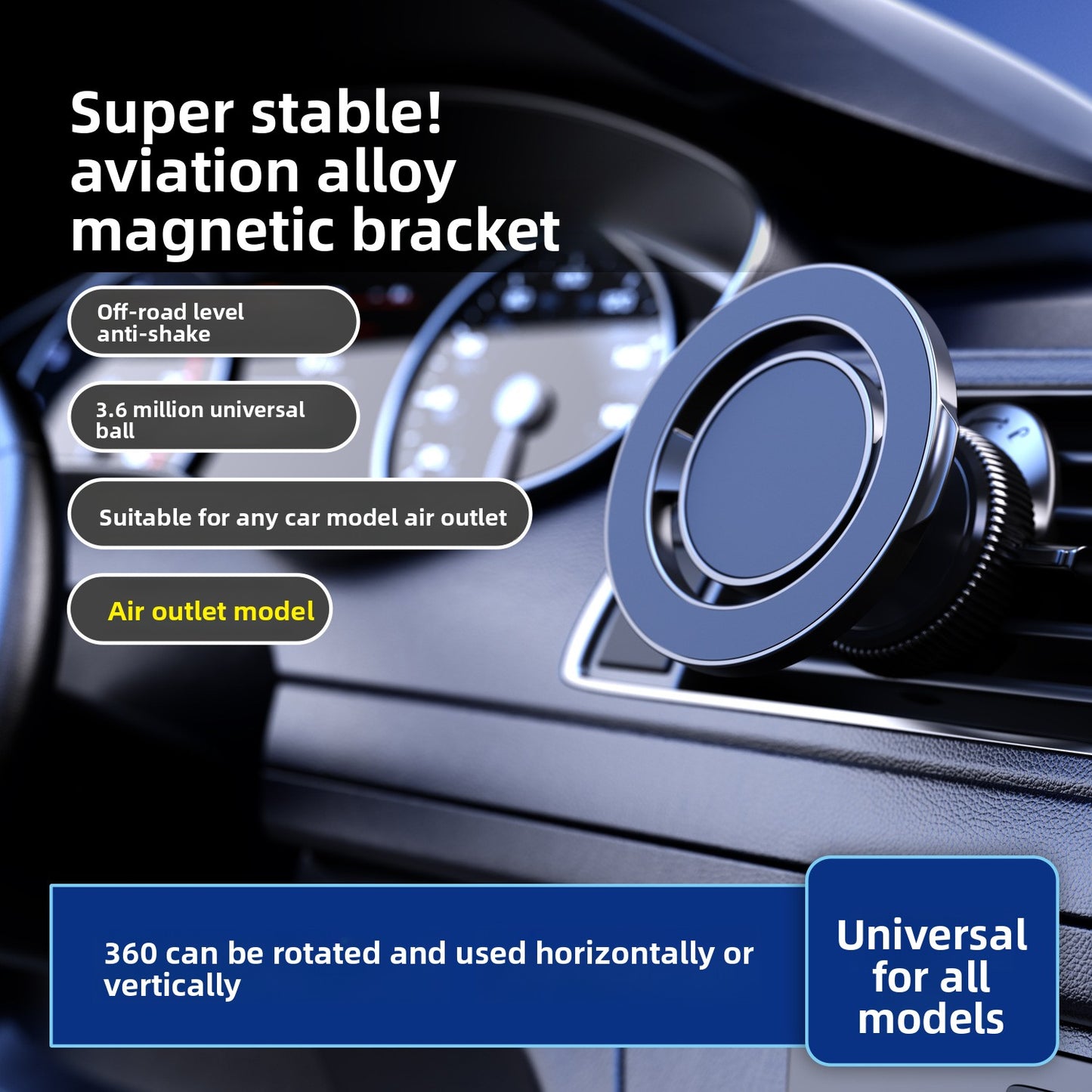 Magnetic Car Phone Holder with MagSafe Compatibility