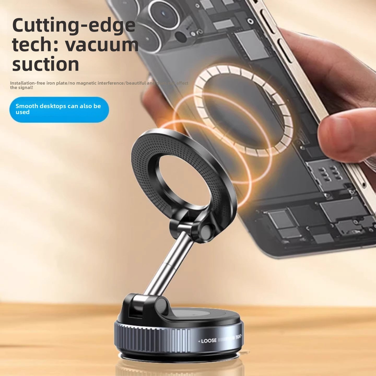 Magnetic Car Phone Holder with Suction Cup