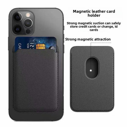 Magnetic Card Case for iPhone 12-15, PU Leather with Strong Hold