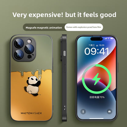 Magnetic charging panda phone case