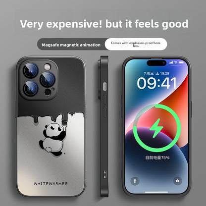 Magnetic charging panda phone case