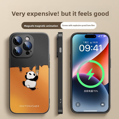 Magnetic charging panda phone case