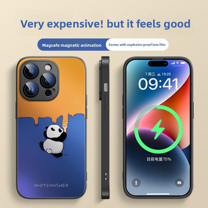 Magnetic charging panda phone case